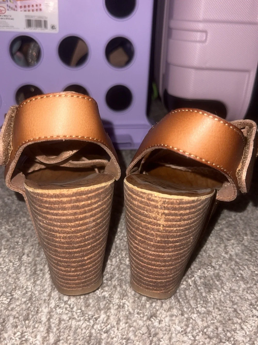 Blowfish Tan Strappy Platform Wedge Sandals